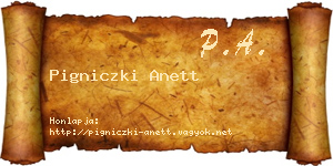 Pigniczki Anett névjegykártya