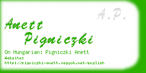 anett pigniczki business card